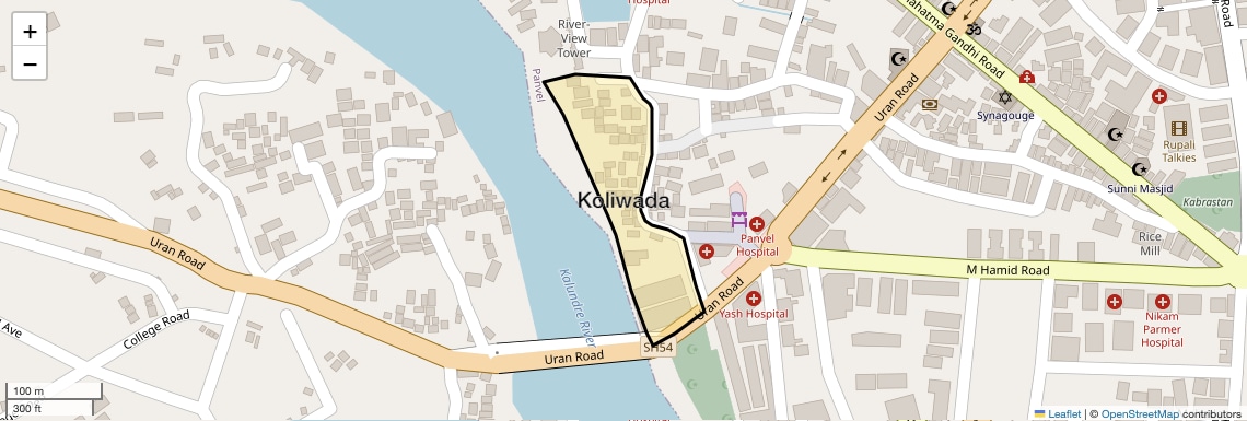 Location Map of Koliwada, Navi Mumbai