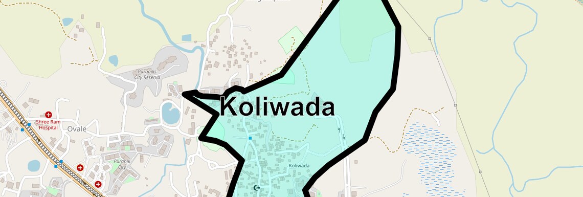 Location Map of Koliwada, Thane