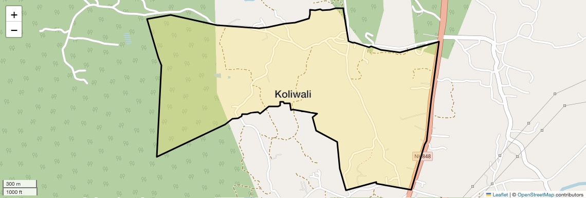 Location Map of Koliwali, Thane