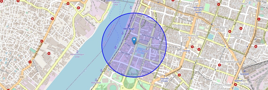 Location Map of Kolkatta Gpo, Kolkata