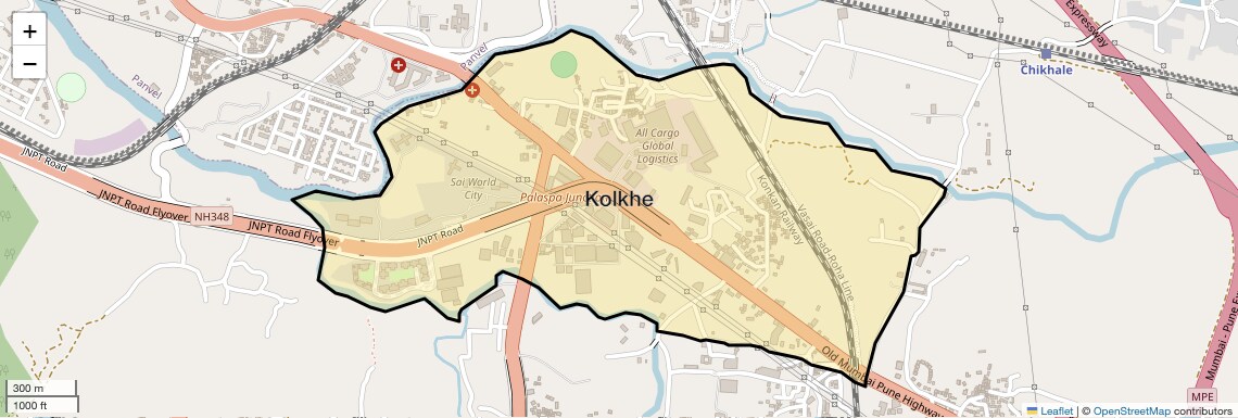 Location Map of Kolkhe, Navi Mumbai