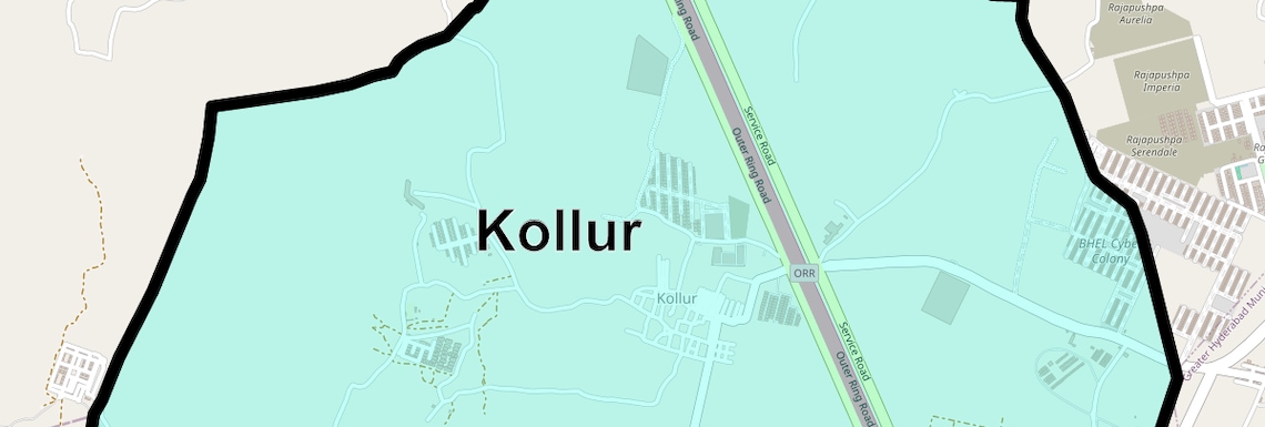 Location Map of Kollur, Hyderabad