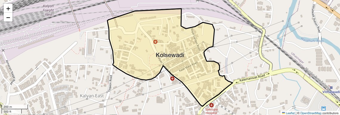 Location Map of Kolsewadi, Thane
