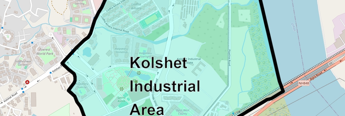 Location Map of Kolshet Industrial Area, Thane