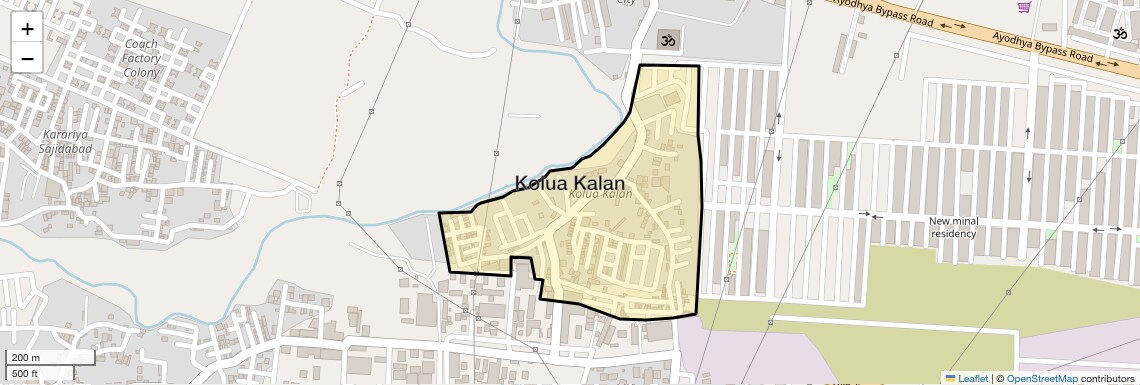 Location Map of Kolua Kalan, Bhopal