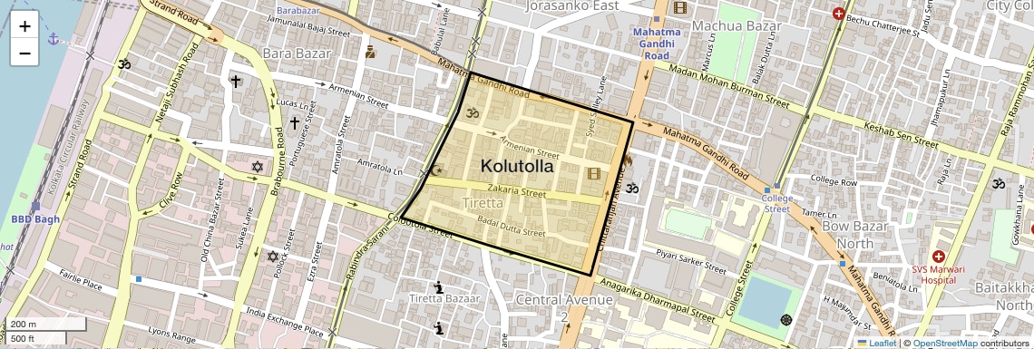 Location Map of Kolutolla, Kolkata