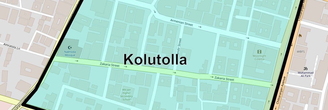 Location Map of Kolutolla, Kolkata