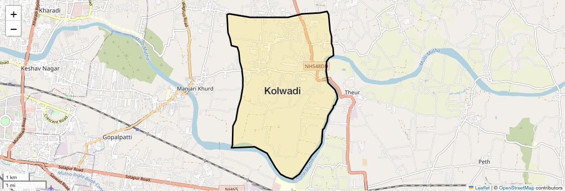 Location Map of Kolwadi, Pune