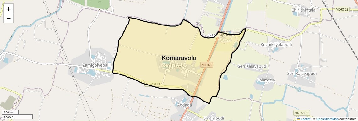 Location Map of Komaravolu, Vijayawada