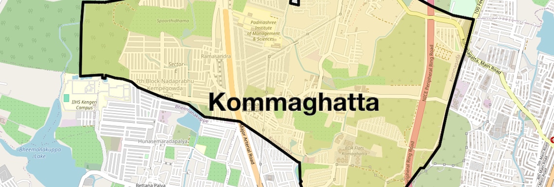 Location Map of Kommaghatta, Bangalore