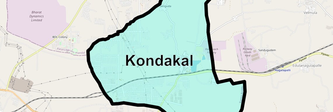 Location Map of Kondakal, Hyderabad
