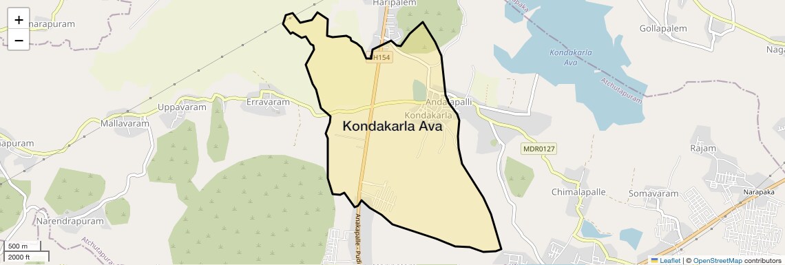 Location Map of Kondakarla Ava, Vizag