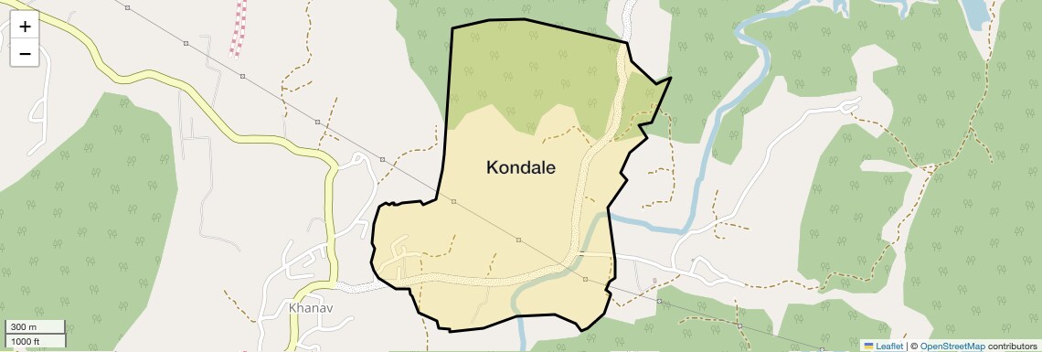 Location Map of Kondale, Navi Mumbai