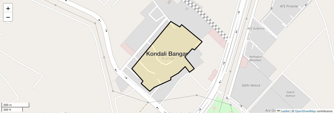 Location Map of Kondali Bangar, Noida