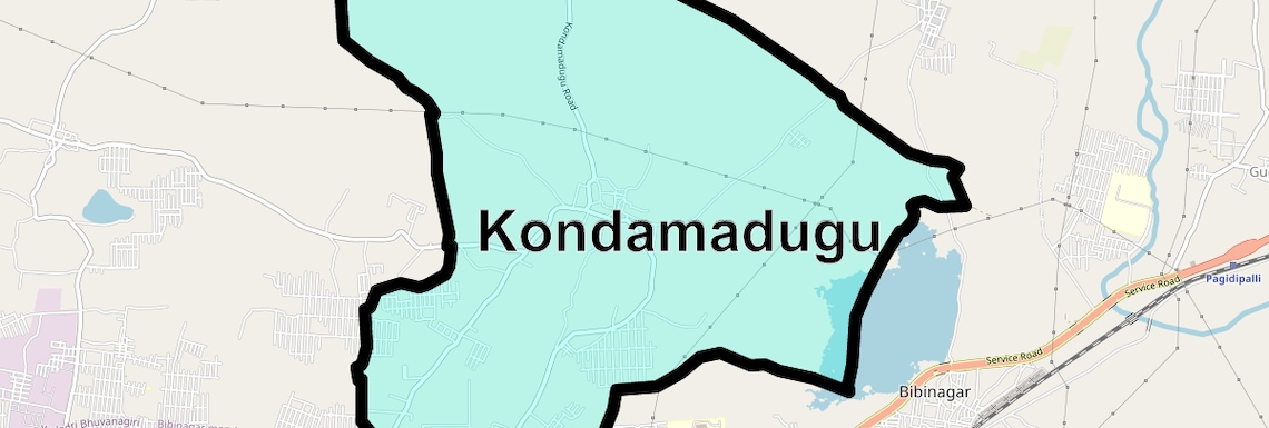 Location Map of Kondamadugu, Hyderabad