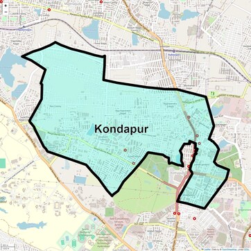 Location Map of Kondapur, Hyderabad