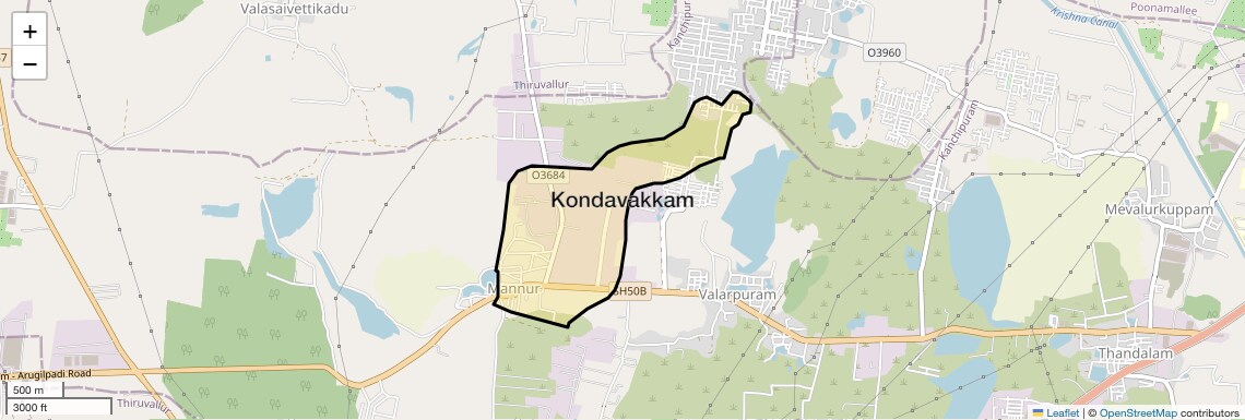 Location Map of Kondavakkam, Chennai
