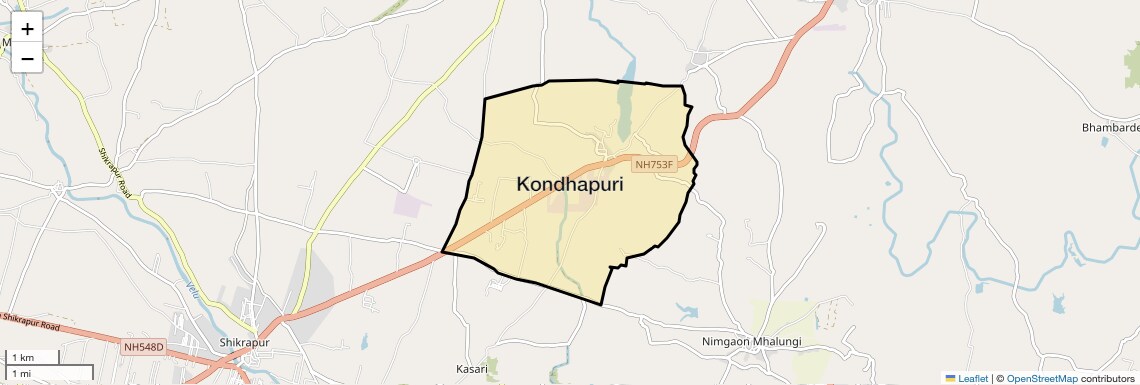 Location Map of Kondhapuri, Pune