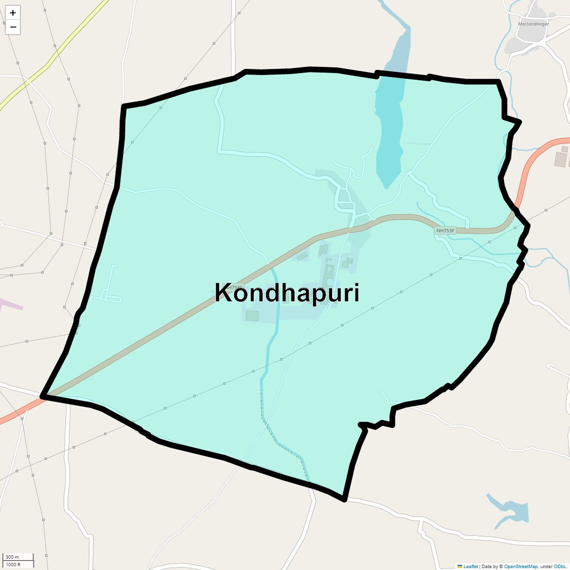 Location Map of Kondhapuri, Pune