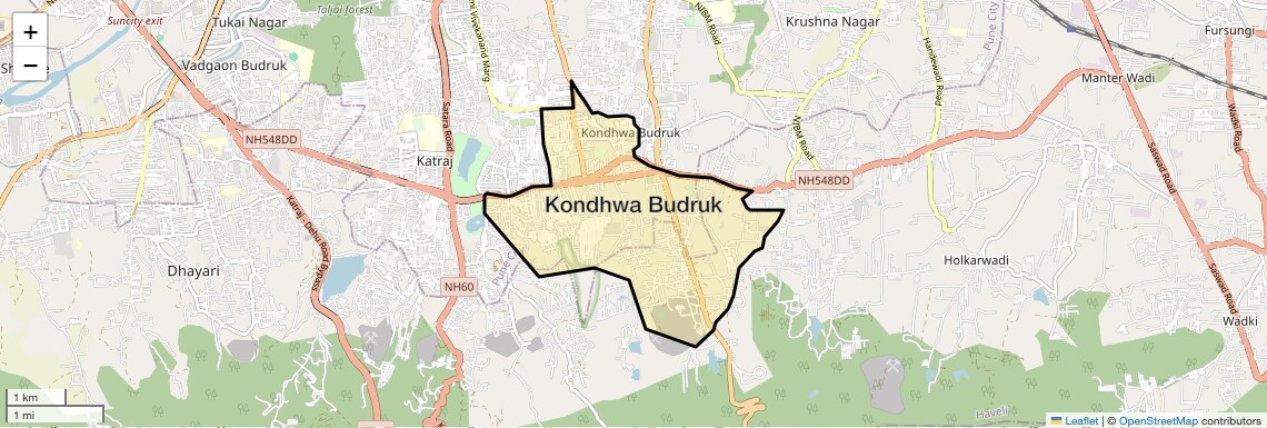 Location Map of Kondhwa Budruk, Pune