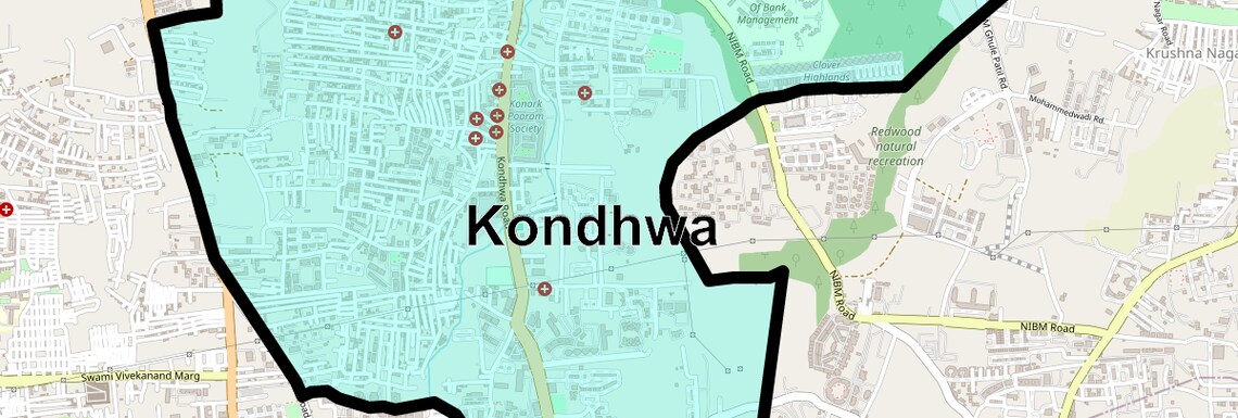 Location Map of Kondhwa, Pune