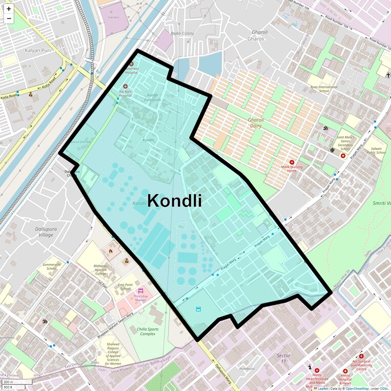 Location Map of Kondli