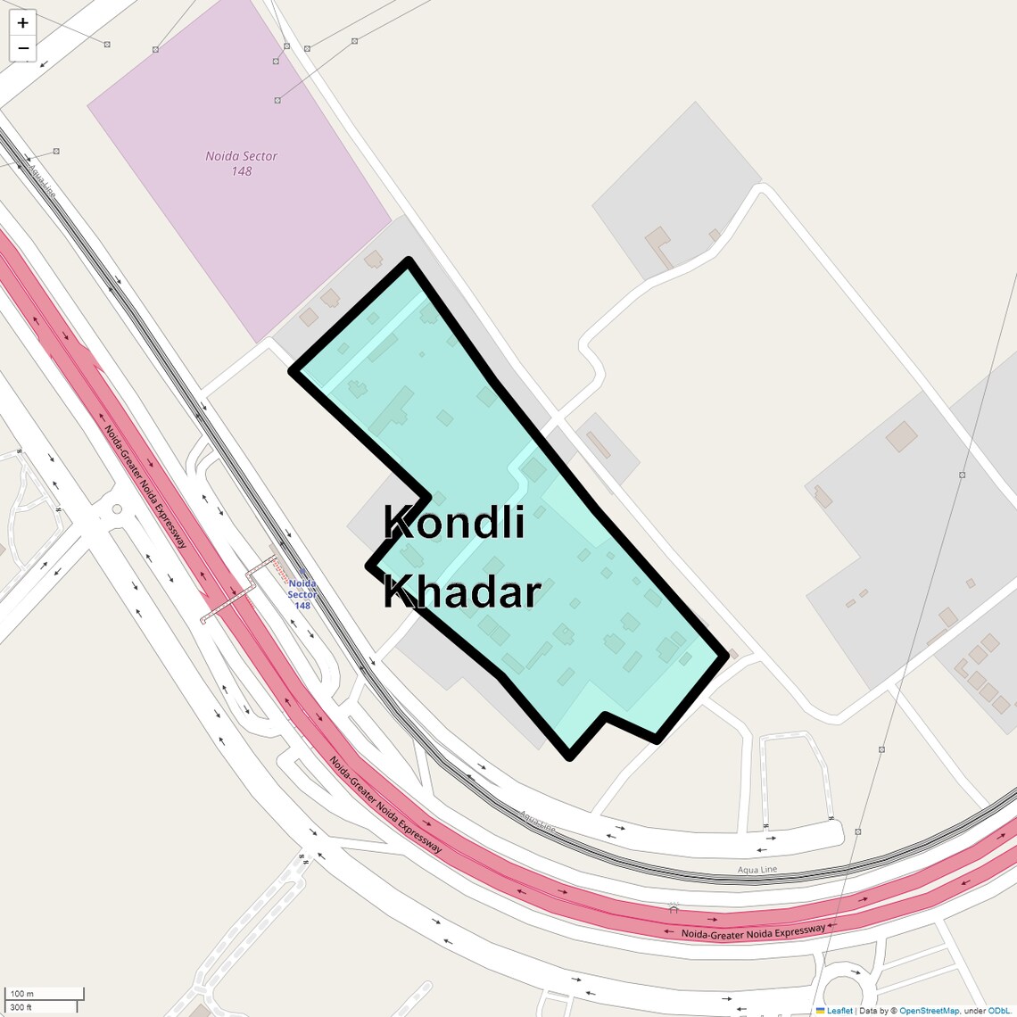 Location Map of Kondli Khadar, Noida