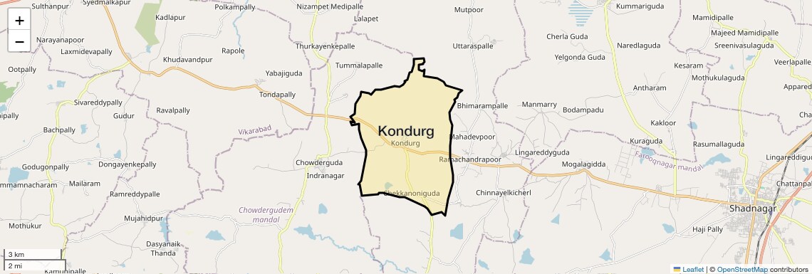 Location Map of Kondurg, Hyderabad