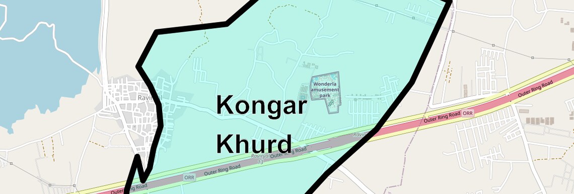 Location Map of Kongar Khurd, Hyderabad