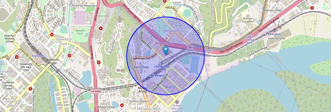 Location Map of Konkan Bhavan, Navi Mumbai