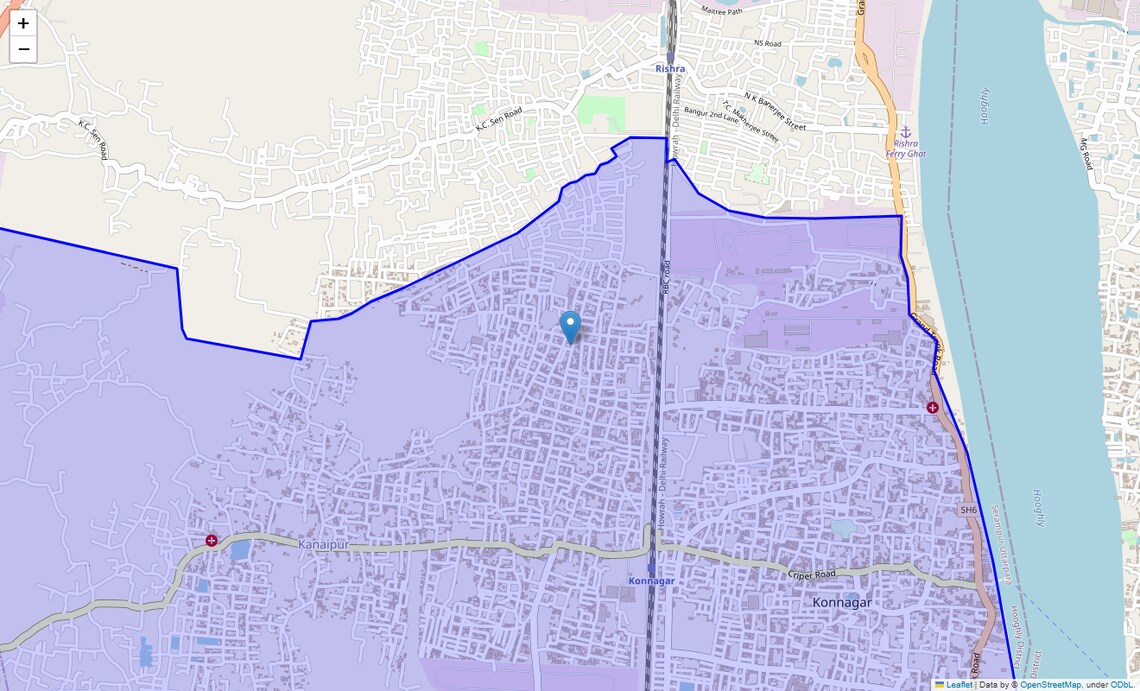 Location Map of Konnagar, Kolkata
