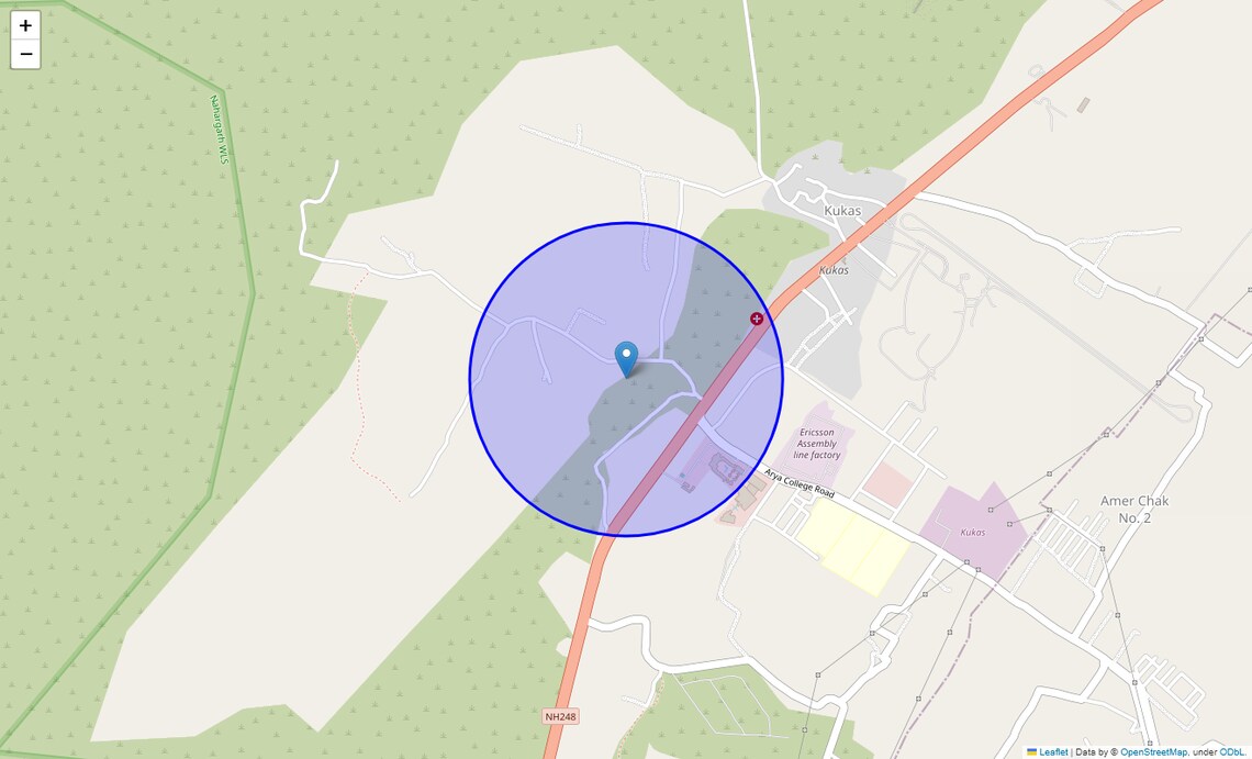 Location Map of Kookas, Jaipur