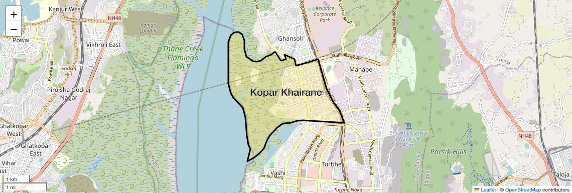 Location Map of Kopar Khairane, Navi Mumbai