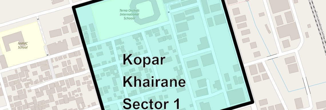 Location Map of Kopar Khairane Sector 1, Navi Mumbai