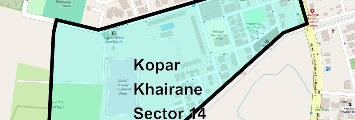 Location Map of Kopar Khairane Sector 14, Navi Mumbai