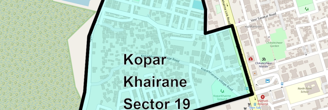 Location Map of Kopar Khairane Sector 19, Navi Mumbai