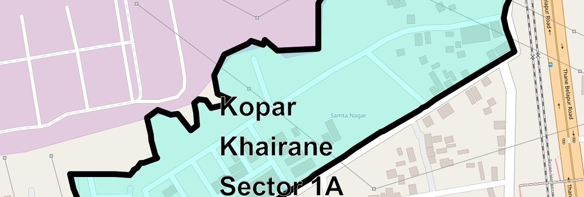 Location Map of Kopar Khairane Sector 1A, Navi Mumbai