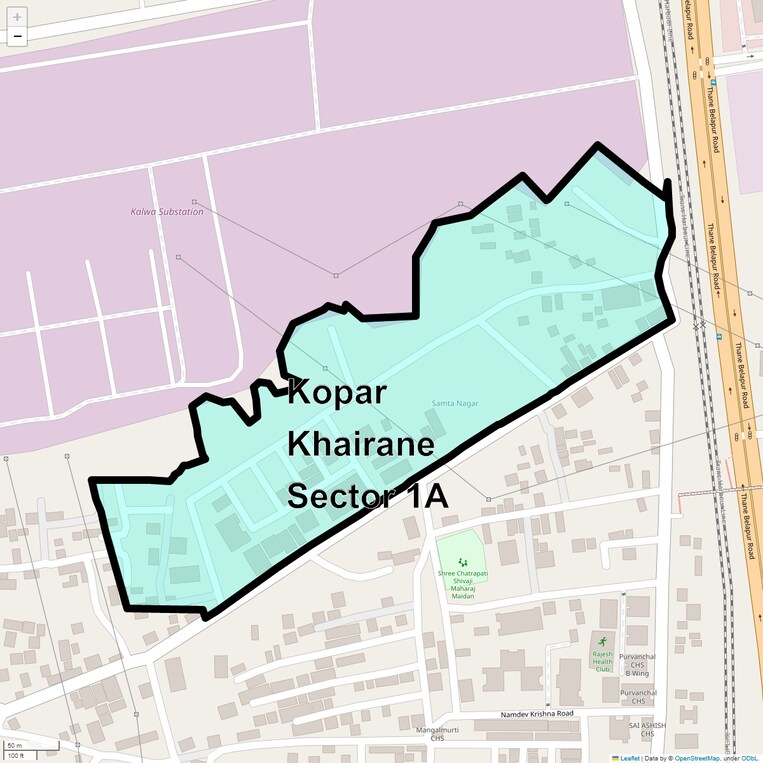 Location Map of Kopar Khairane Sector 1a