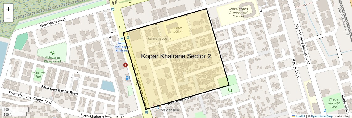 Location Map of Kopar Khairane Sector 2, Navi Mumbai