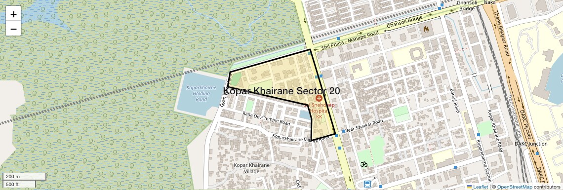 Location Map of Kopar Khairane Sector 20, Navi Mumbai