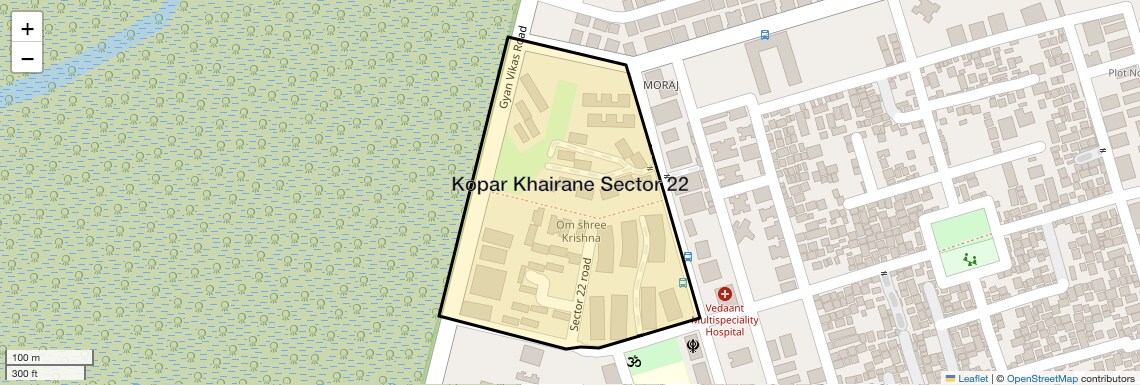 Location Map of Kopar Khairane Sector 22, Navi Mumbai