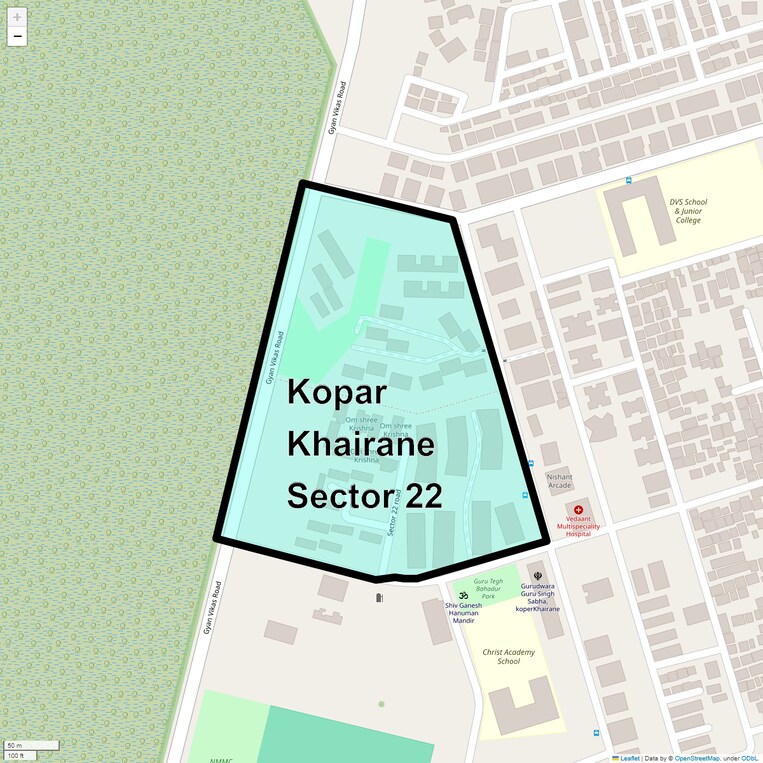 Location Map of Kopar Khairane Sector 22