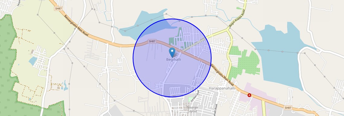 Location Map of Koppa Gate, Bangalore
