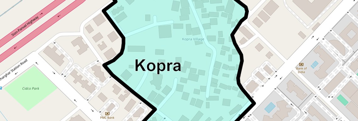 Location Map of Kopra, Navi Mumbai