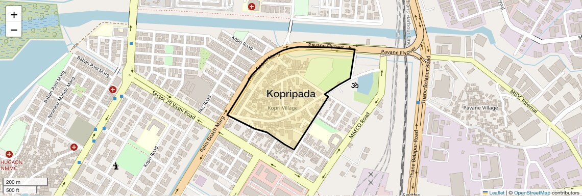 Location Map of Kopripada, Navi Mumbai