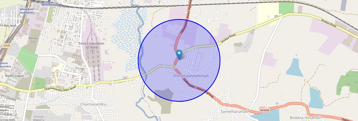 Location Map of Koralur, Bangalore