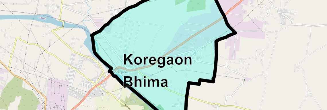 Location Map of Koregaon Bhima, Pune