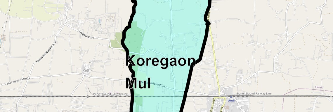 Location Map of Koregaon Mul, Pune