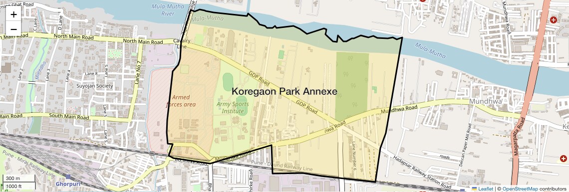Location Map of Koregaon Park Annexe, Pune