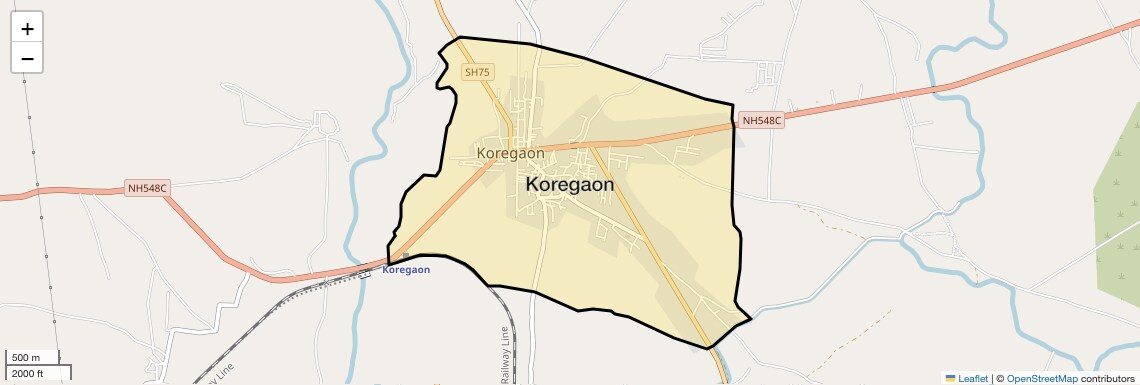 Location Map of Koregaon, Pune